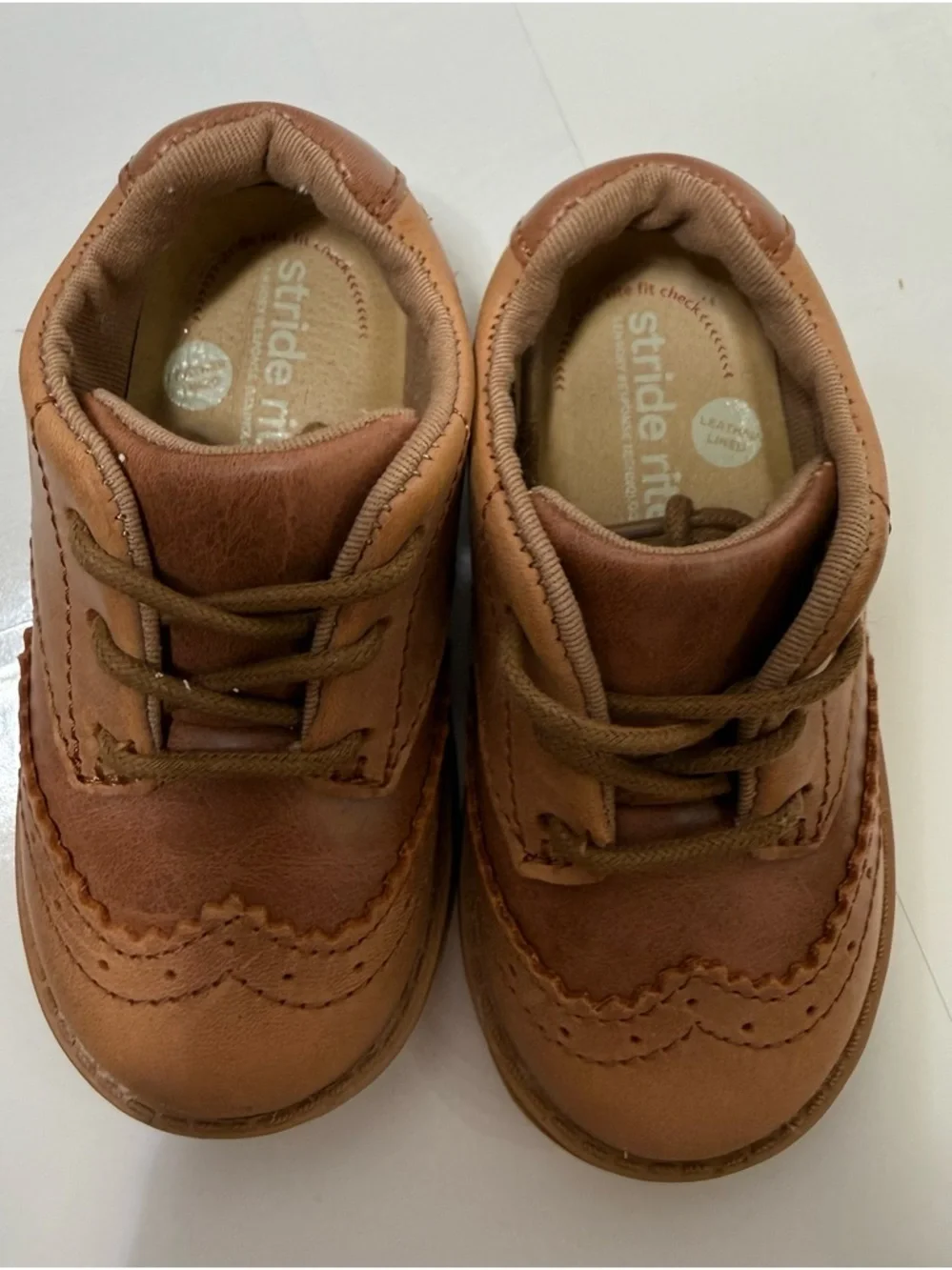 Stride Right Kids Ellsworth Oxford Brown Casual Lace-Up Shoes size 10